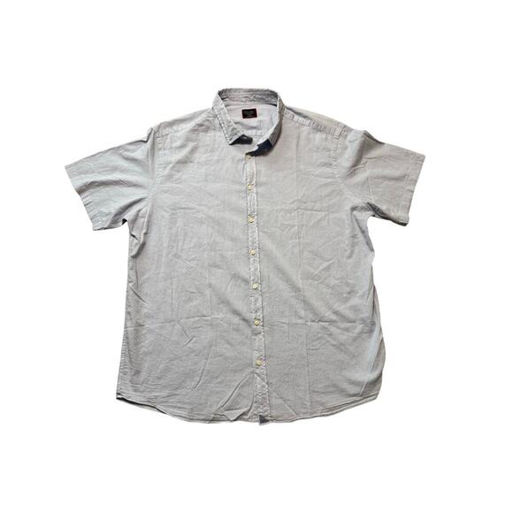 UNTUCKIt short Sleeve button down shirt, XXXLT; Gray cotton weave - Picture 1 of 9